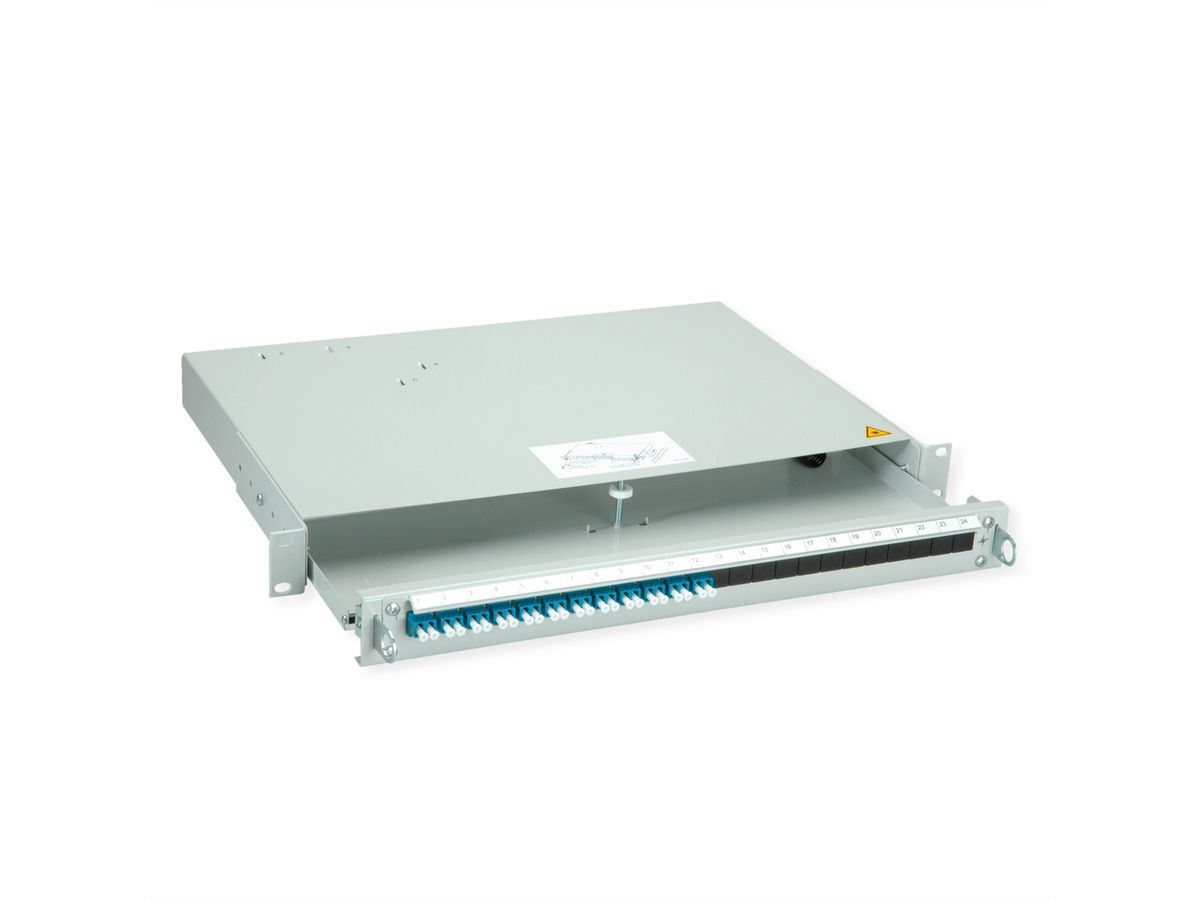TELEGÄRTNER PROFI V LWL-Panel mit Kupplungen, 12x LC Duplex, blau, OS2