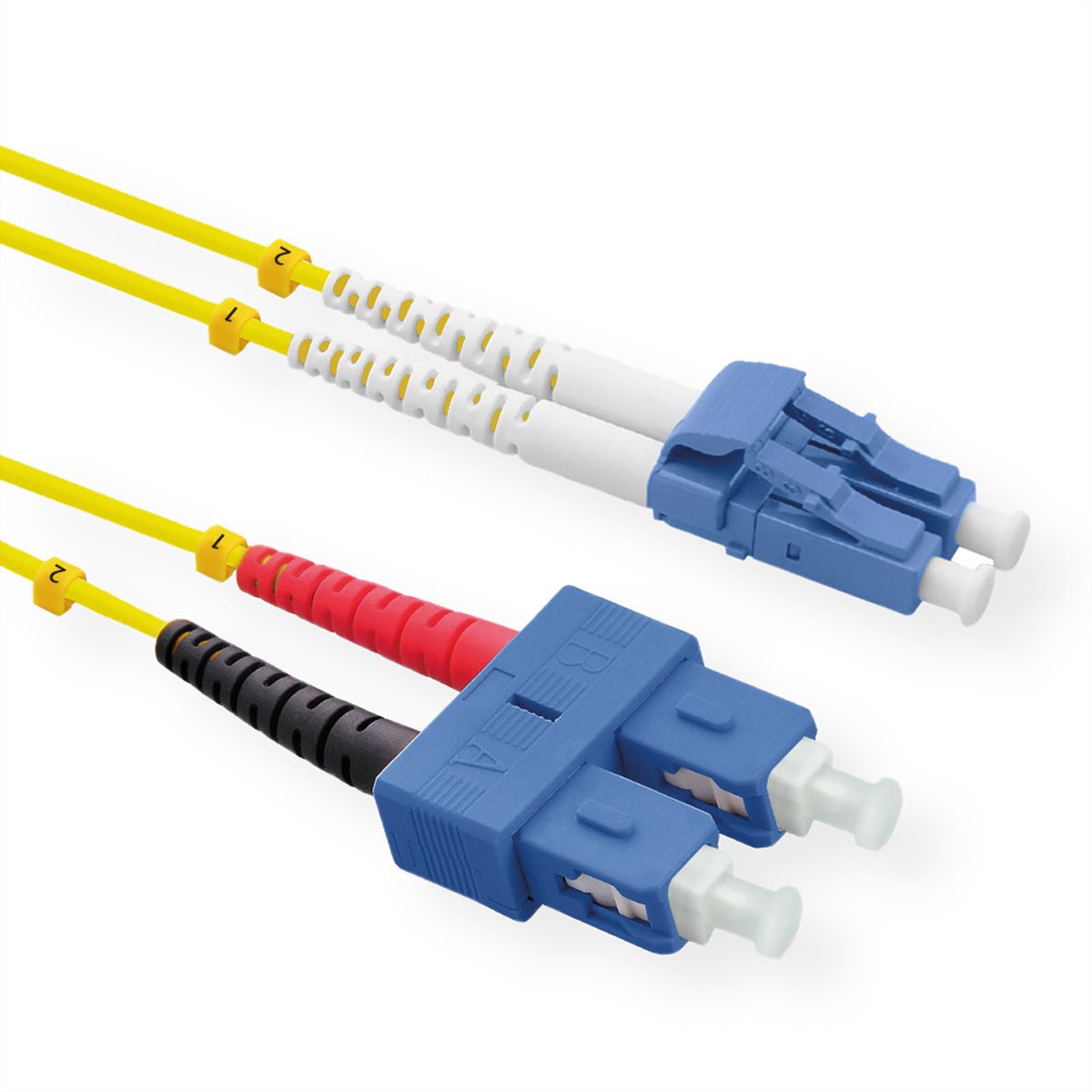 ROLINE LWL-Kabel Duplex, Single Mode 9/125µm OS2, LC/SC, LSOH, gelb, 5 m