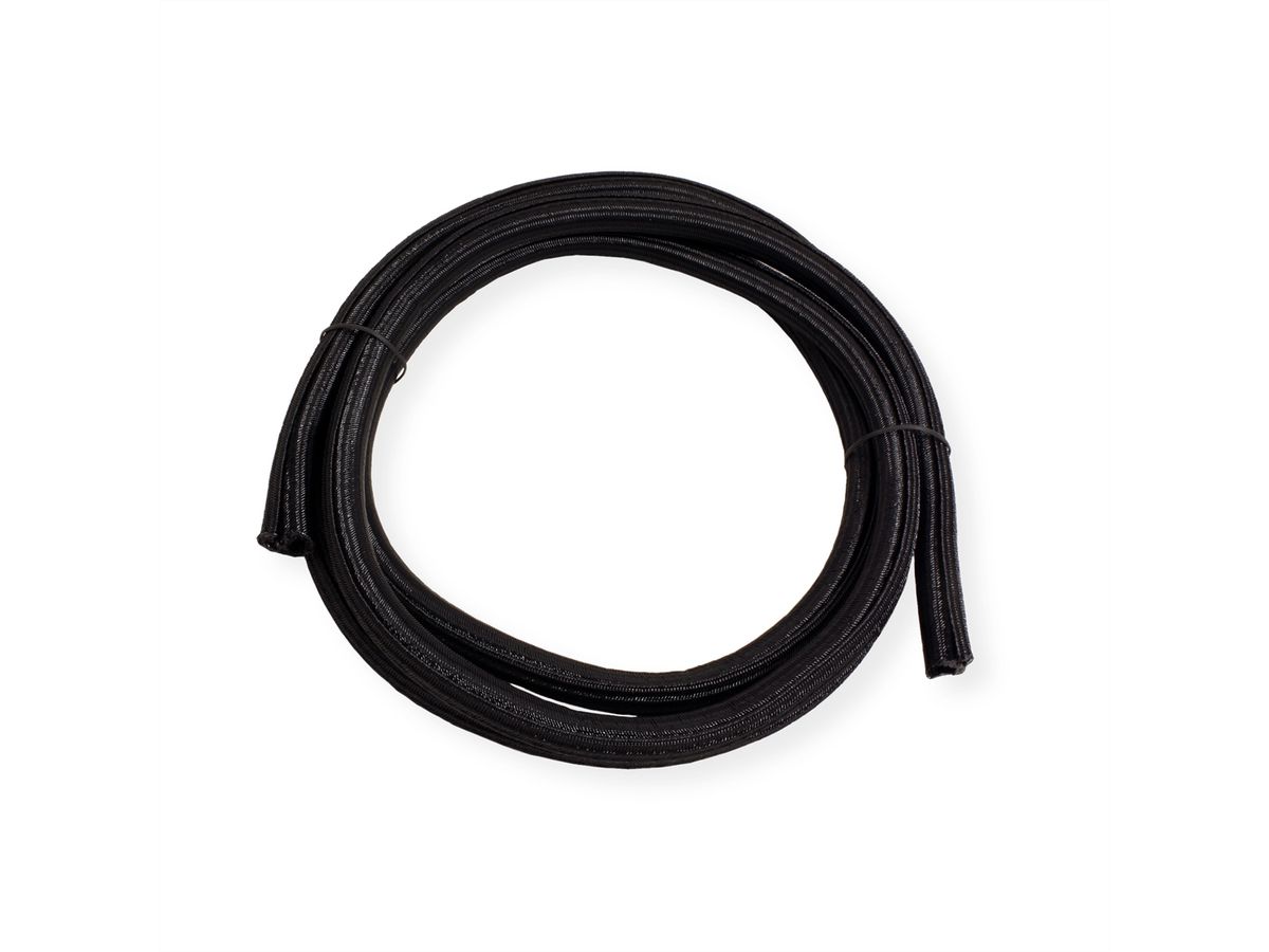 ROLINE PVC Gewebeschlauch für Kabelbündelung, selbst-schliessend, schwarz, 2,5 m