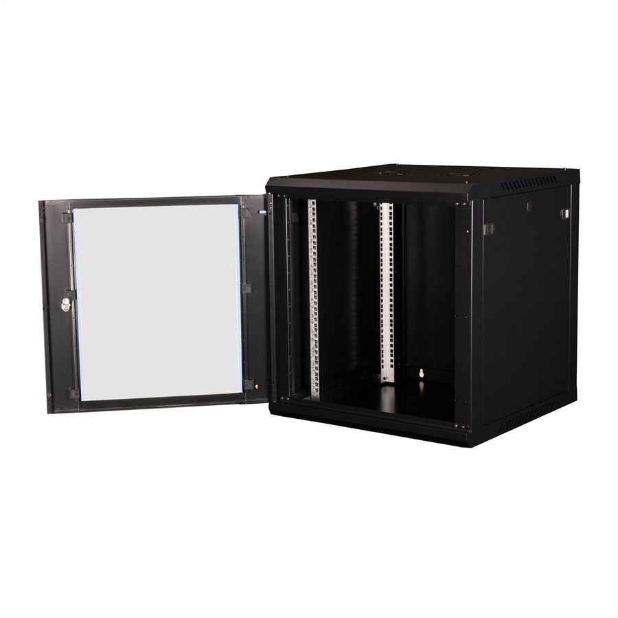 VALUE 19-Zoll Wandgehäuse 12HE, 600x600mm schwarz, Bausatz