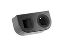 BACHMANN PIX HOLDER DOUBLE, 1x CEE7/3, 1x CM, ISV, schwarz, 0,2 m