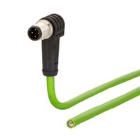 METZ CONNECT Anschlussleitung M12 Stecker 4-polig D-kodiert, gewinkelt, 2 m