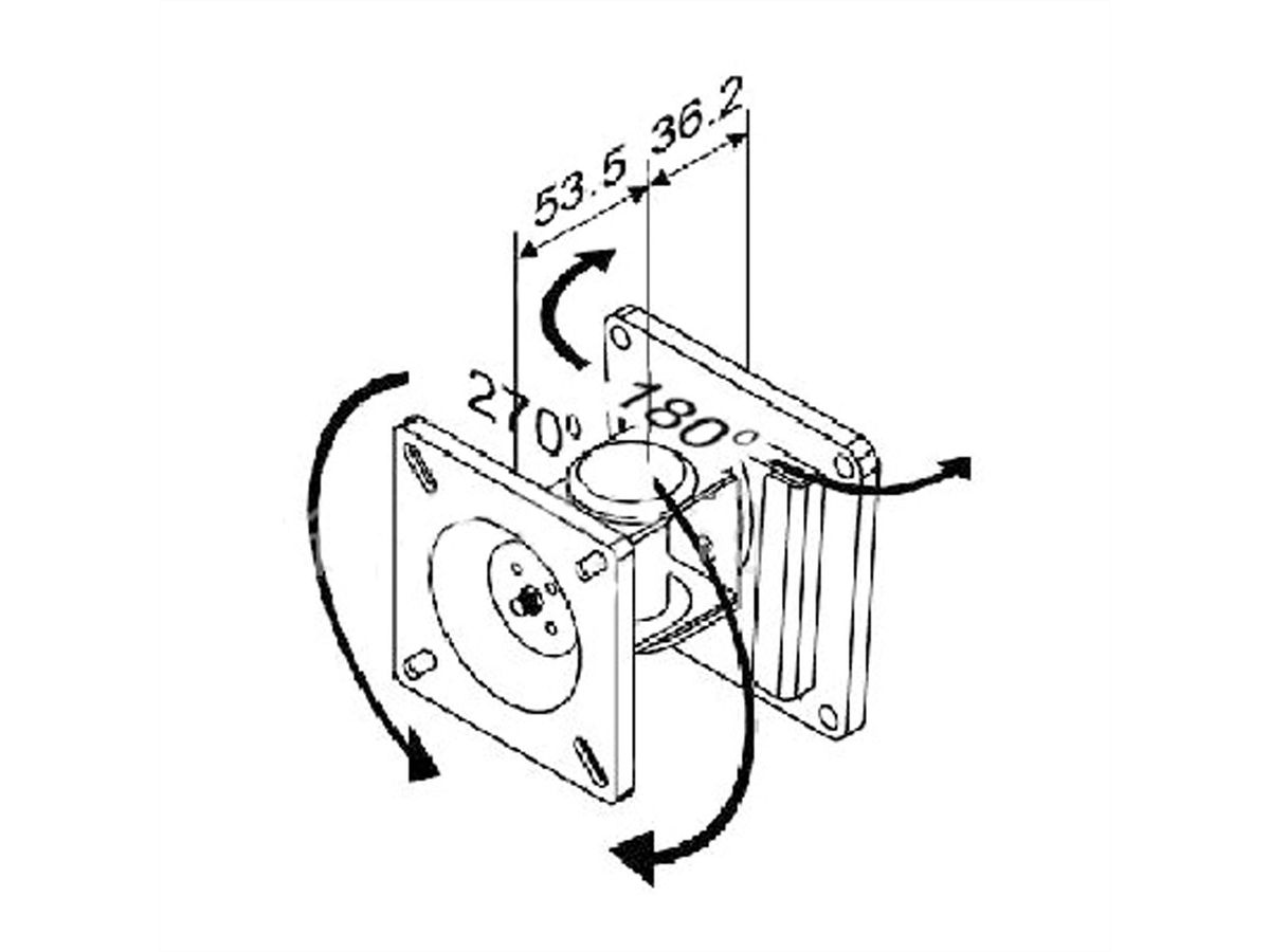 VALUE LCD-Befestigung, Wandmontage, 1 Gelenk, bis 8 kg, schwarz