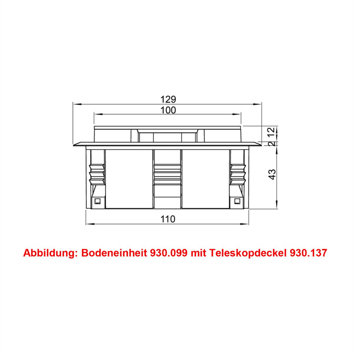 BACHMANN Easy-Outlet-Teleskopdeckel, schwarz