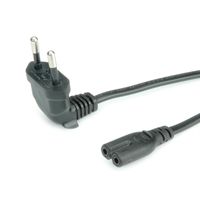 ROLINE Netzkabel Euro-Stecker (abgewinkelt) auf C7, 2pol., schwarz, 1,8 m