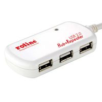ROLINE USB 2.0 4-Port Hub mit Repeater, 12 m