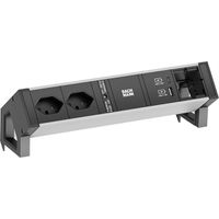 BACHMANN DESK2 ALU BLACK 2xCH T13 1xCM, 1xUSB A&C 22W 0,2m GST18 Schweiz