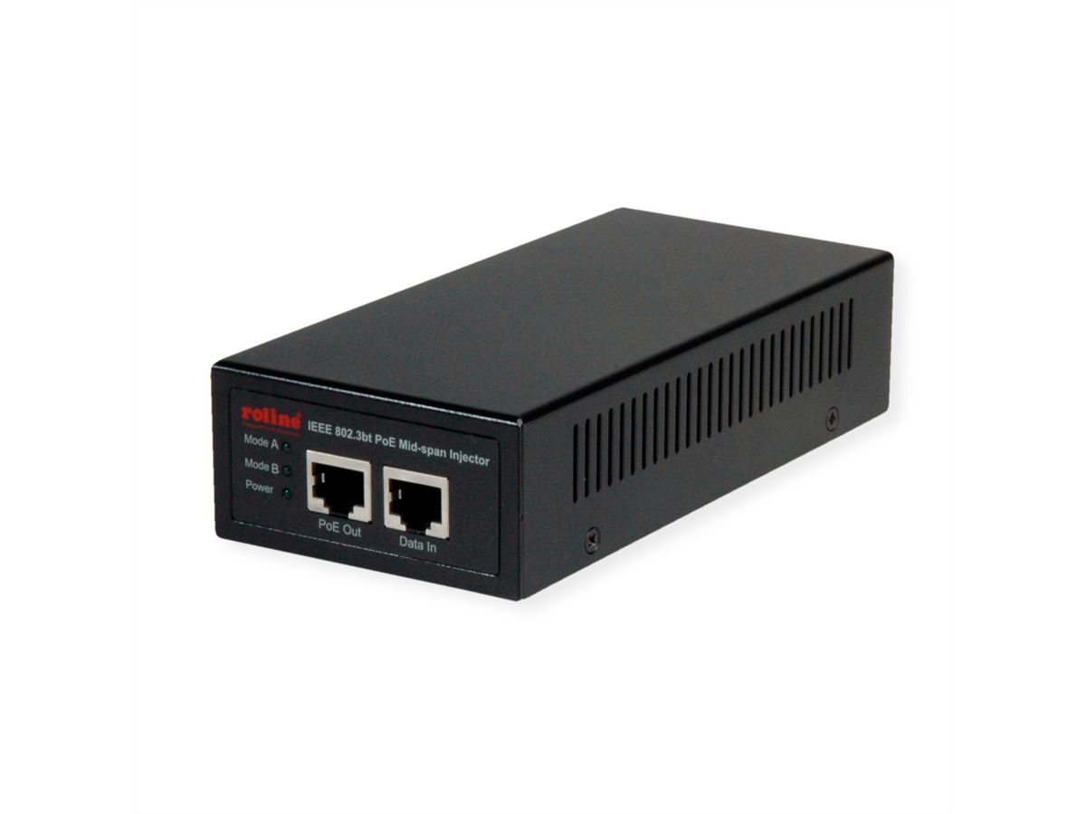 ROLINE Gigabit PoE++ Mid-Span Injektor (IEEE 802.3bt), 90W