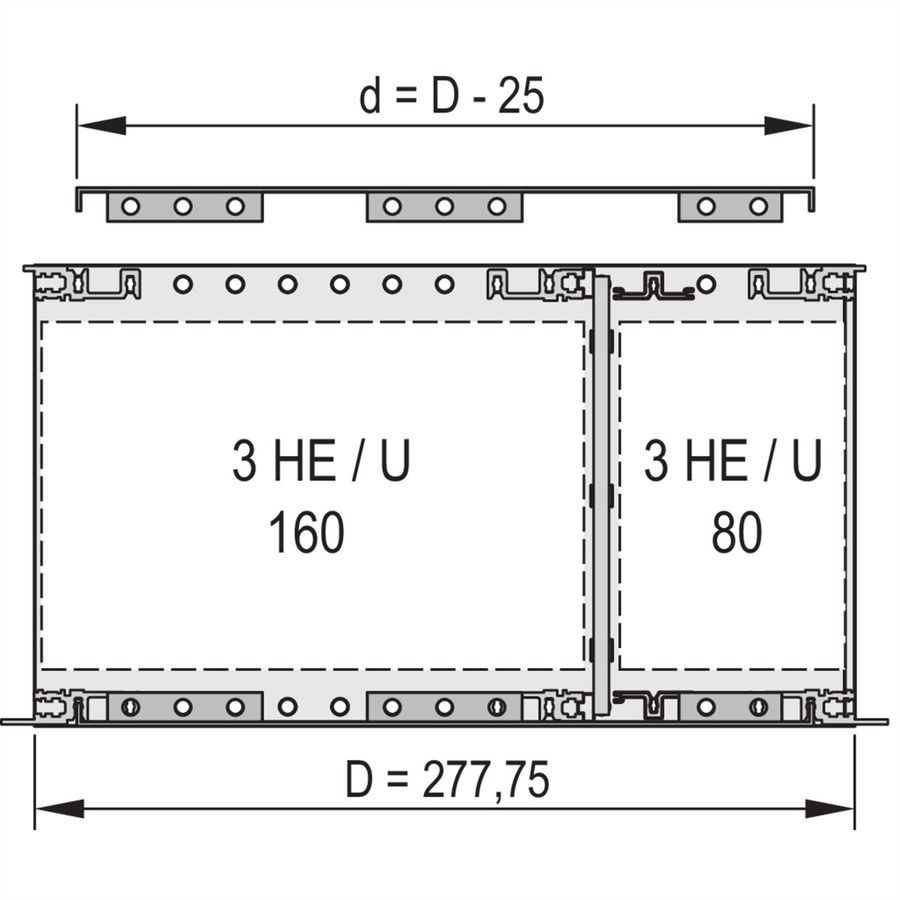 SCHROFF Abdeckblech für Anschraubung an die Seitenwand, 277,75 mm tief (VME64x) - ABDECKBL.EMC 42TE 277.75T 2ST