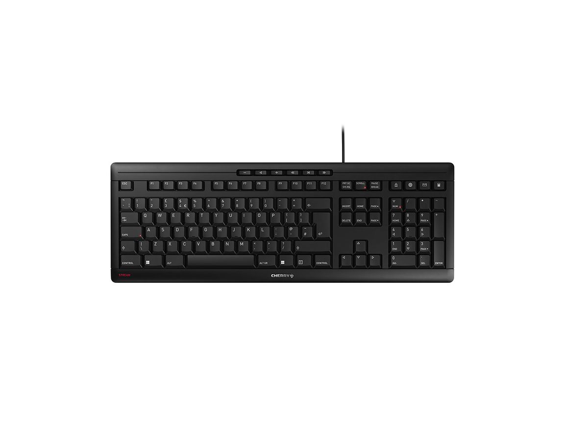 CHERRY STREAM Tastatur Büro USB QWERTY UK Englisch Schwarz