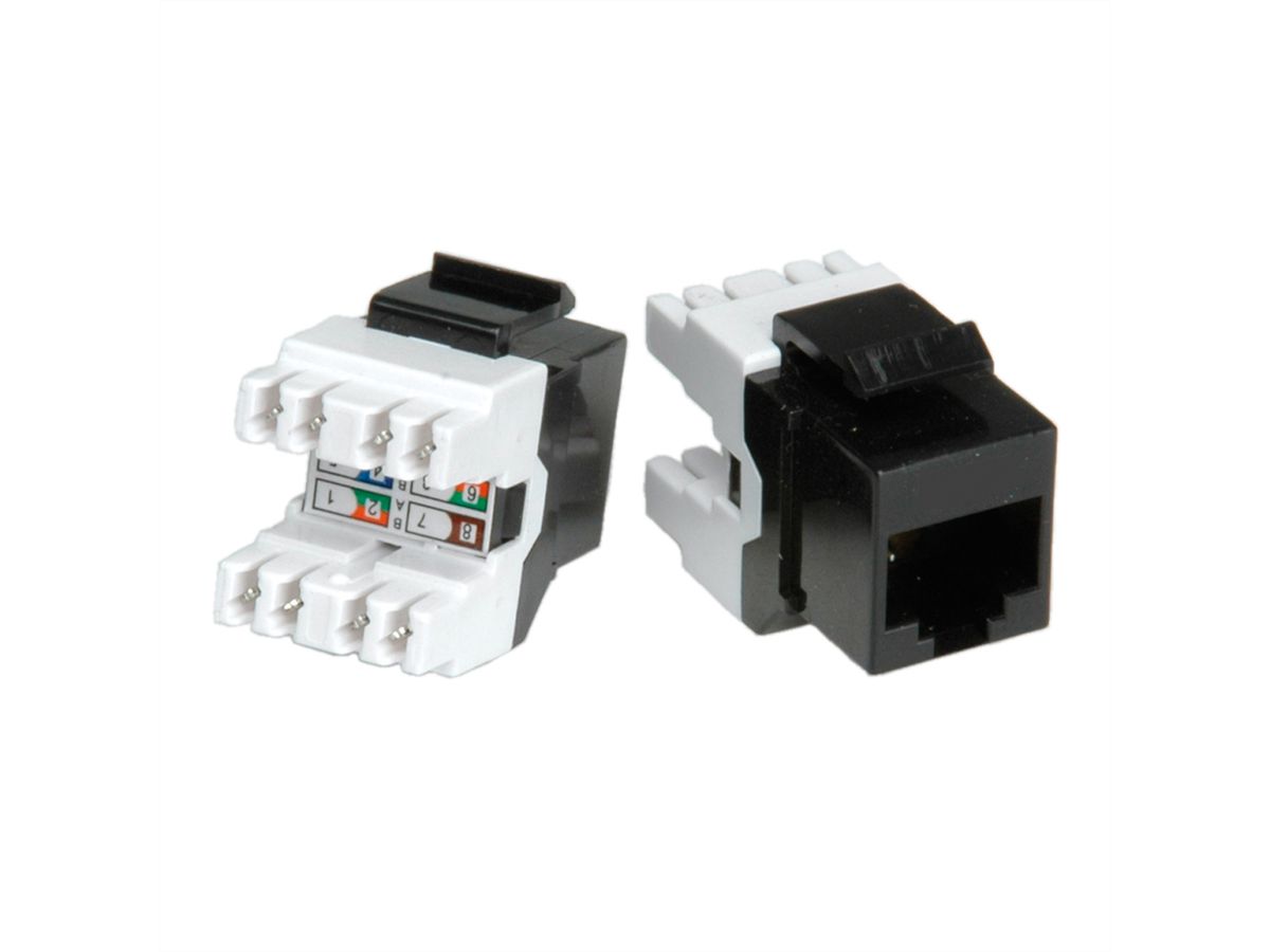 ROLINE Kat.5e (Class D) Keystone, RJ-45, ungeschirmt, schwarz