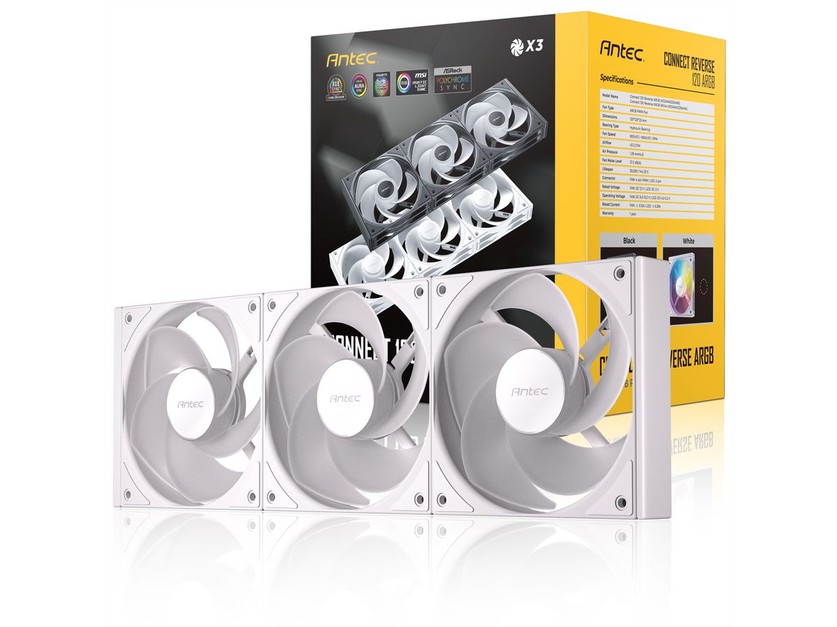 ANTEC C120R ARGB White PC Gehäuselüfter 3er Pack, weiß
