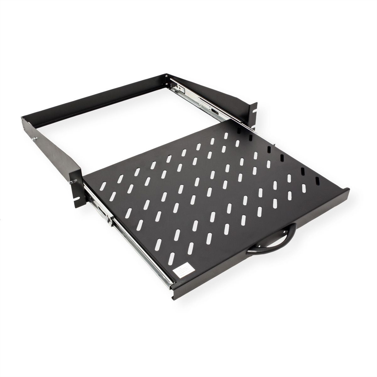 VALUE 19-Zoll-Fachboden ausziehbar, 2 HE, 404 x 350 mm, 30 kg Traglast