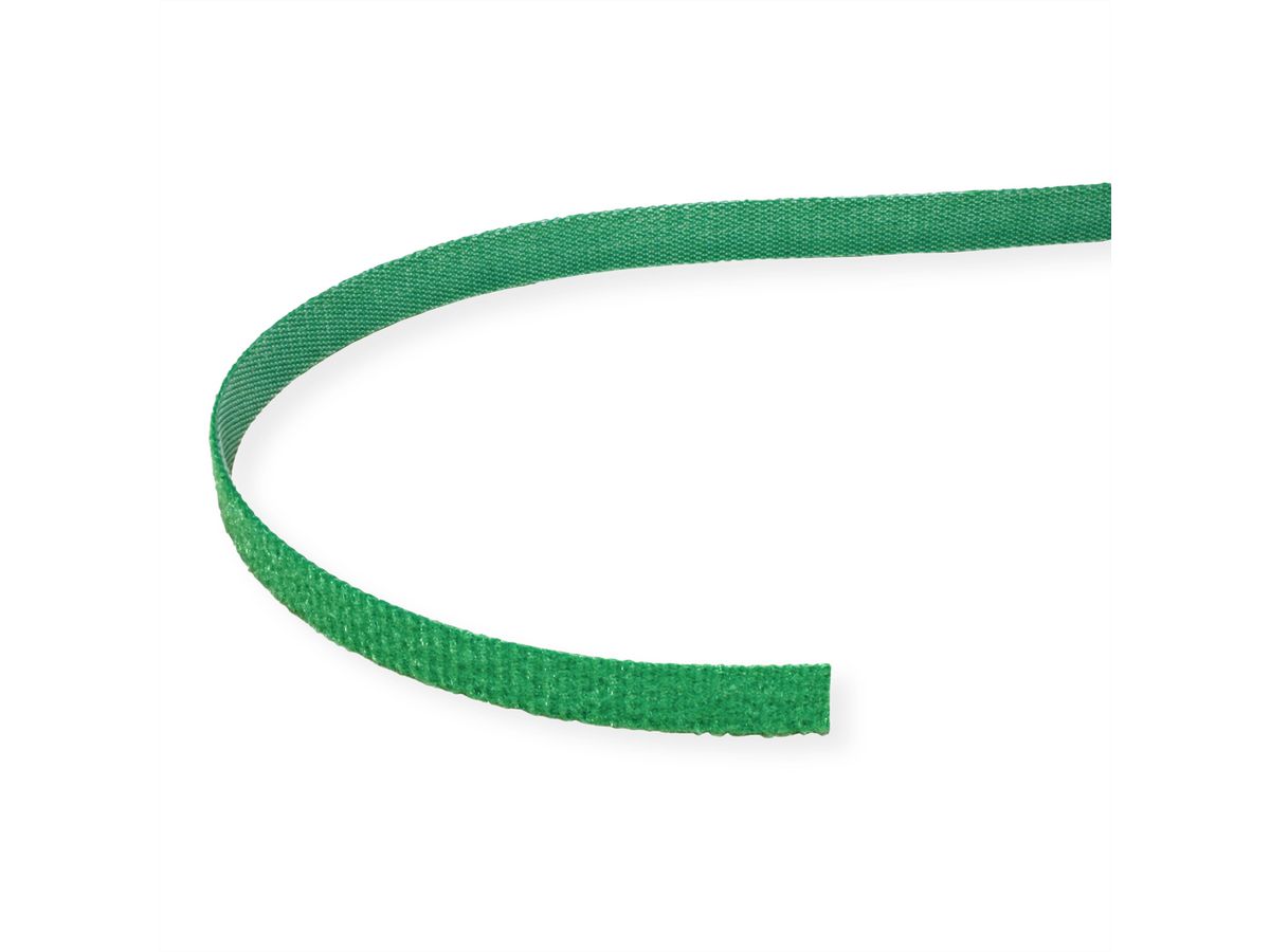 VALUE Klettband auf Rolle, 10mm, grün, 25 m
