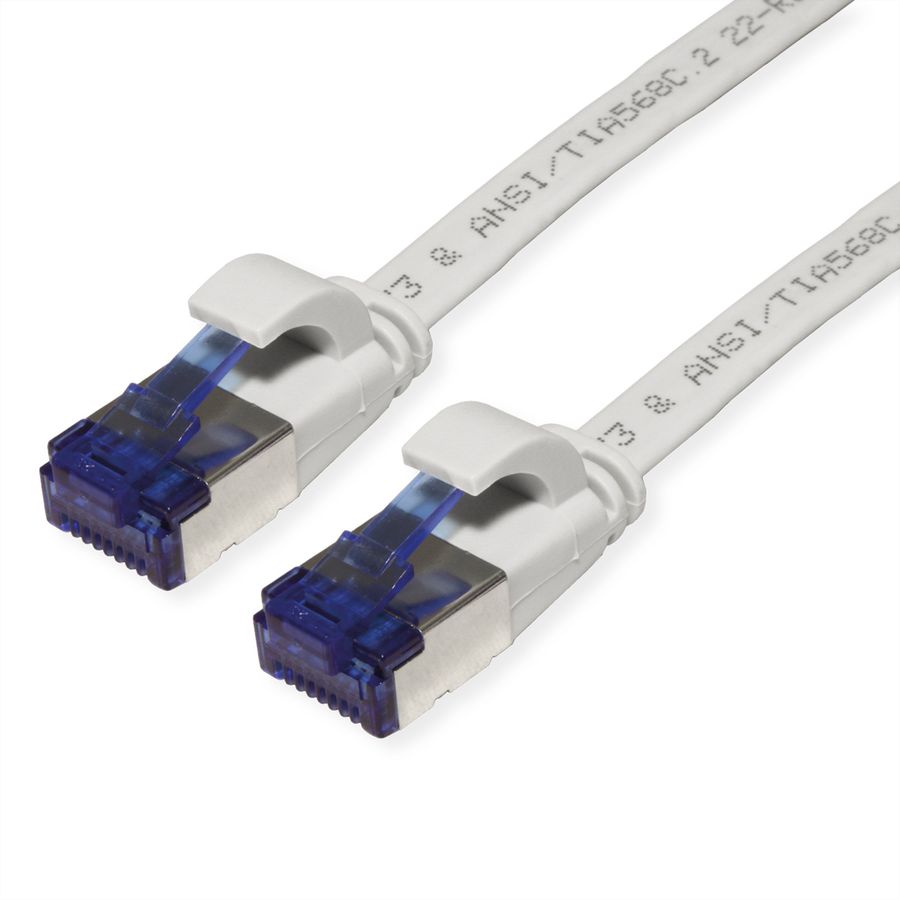 VALUE Patchkabel Cat.6A (Class EA) FTP, extra-flach, grau, 1 m