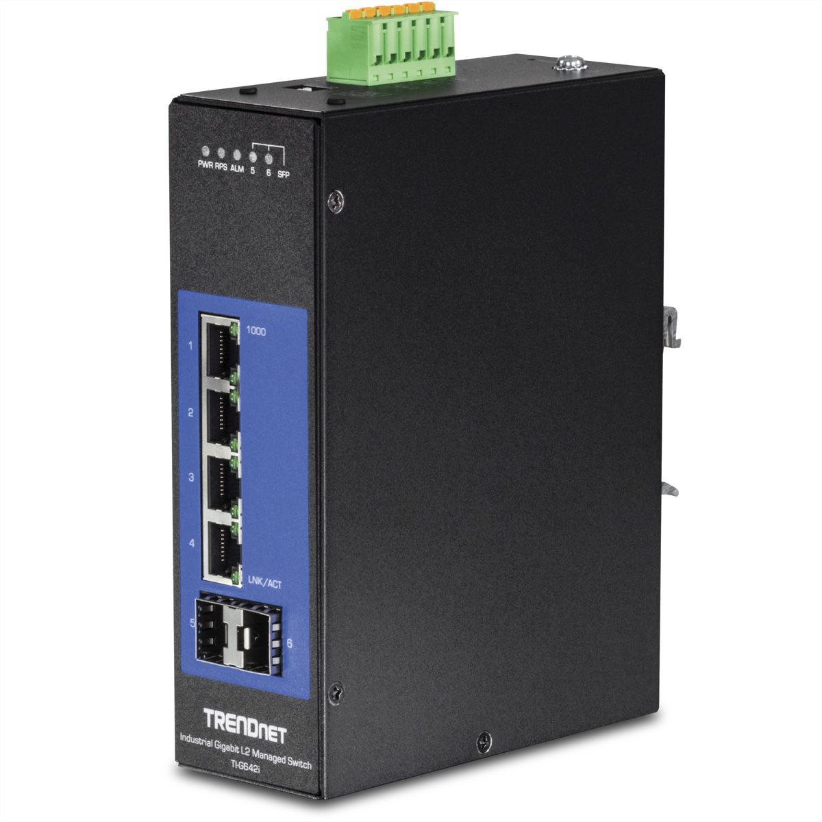 TRENDnet TI-G642i DIN-Rail Switch 6-Port Industrial Gigabit L2