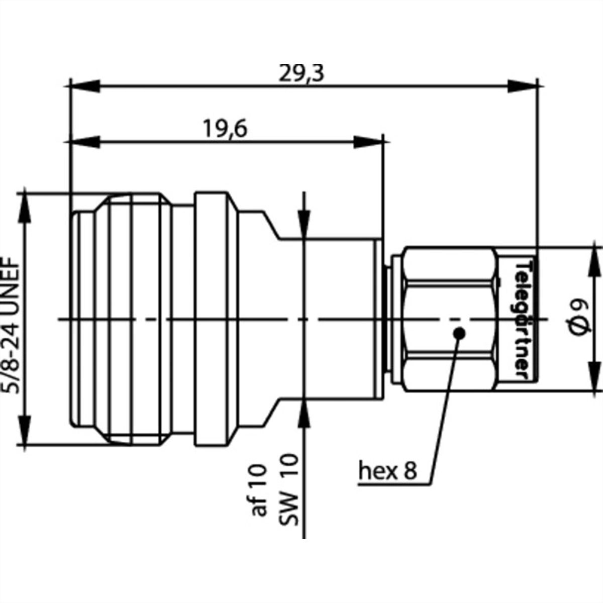 TELEGÄRTNER Adapter N-Buchse / SMA-Stecker