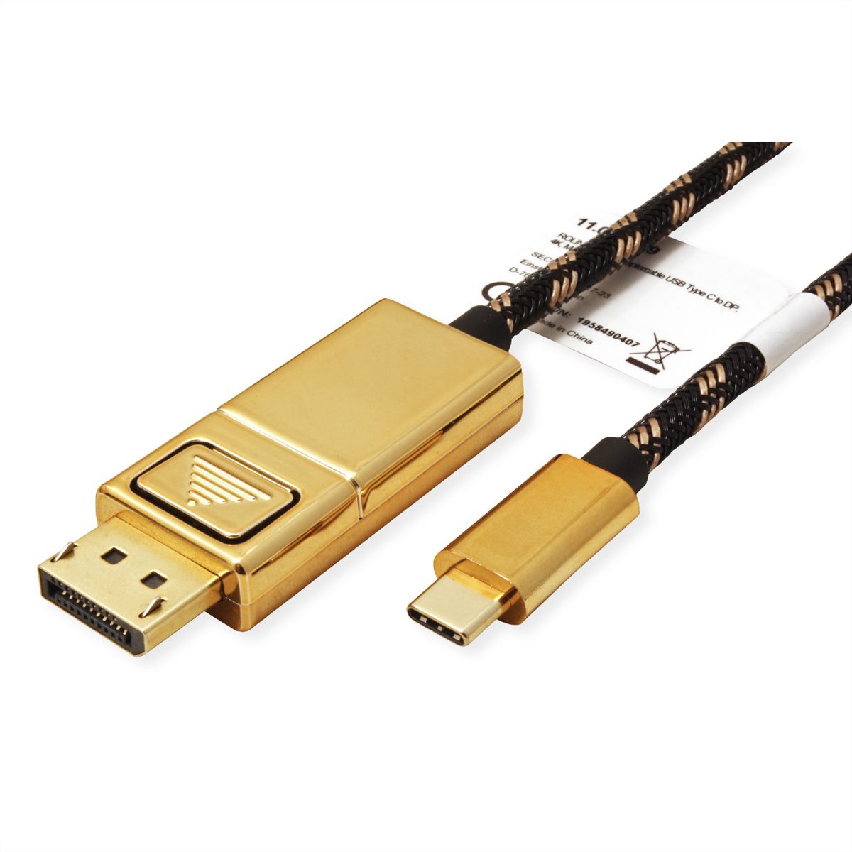 ROLINE GOLD USB-C - DisplayPort Adapterkabel, v1.2, ST/ST, 2 m