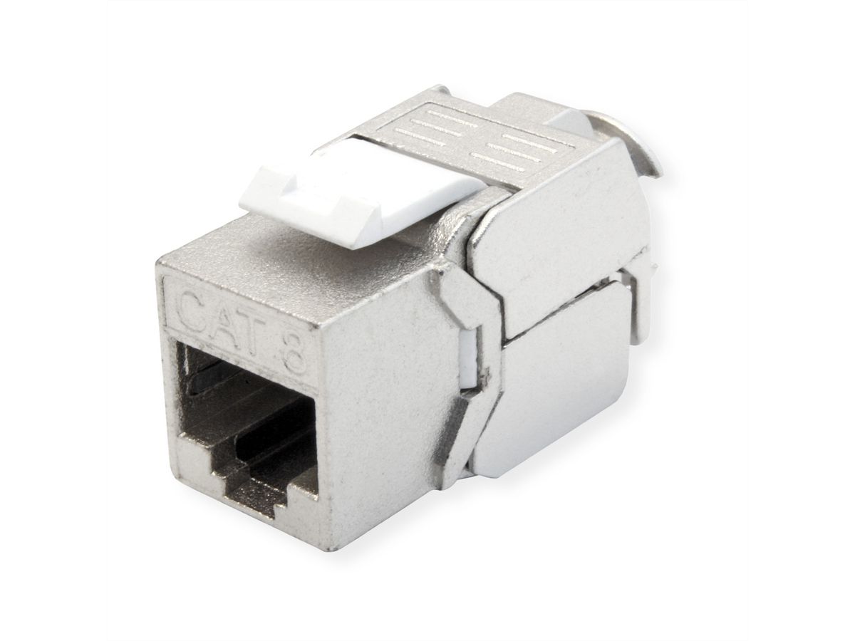 VALUE Kat.8 (Class I) Keystone, geschirmt, werkzeuglos, silberfarben
