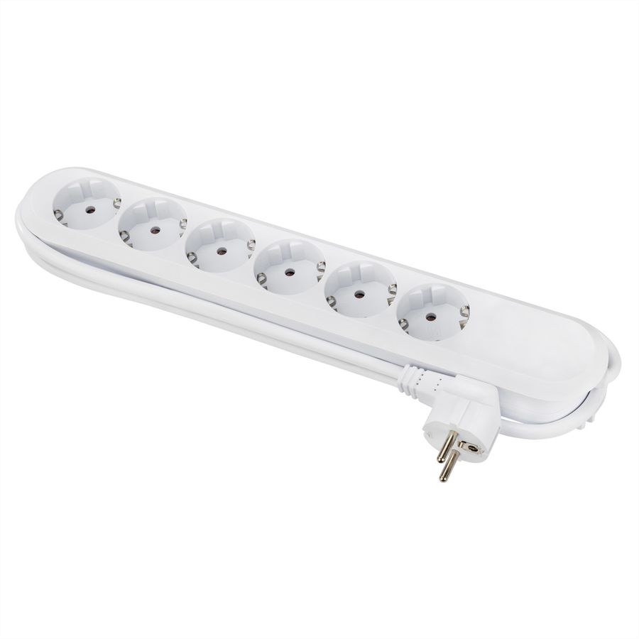 BACHMANN SMART Steckdosenleiste 6x Schutzkontakt, weiß, 1,5 m
