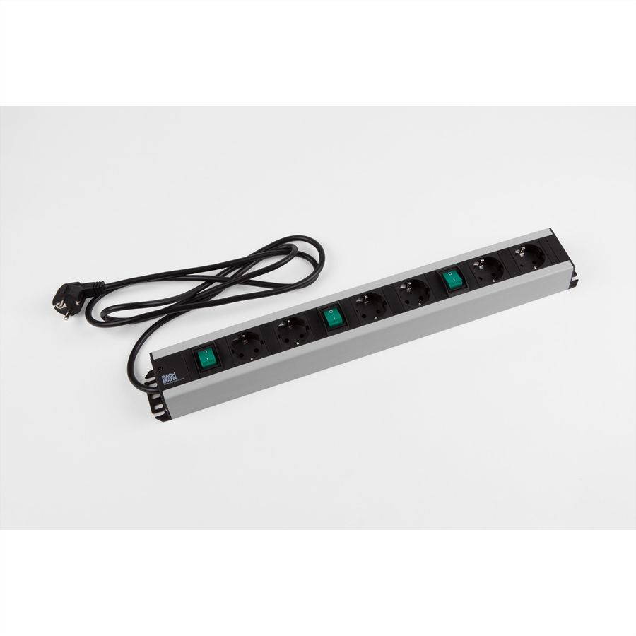 BACHMANN Handwerkerleiste 6x Schutzkontakt 3x Schalter, 2 m