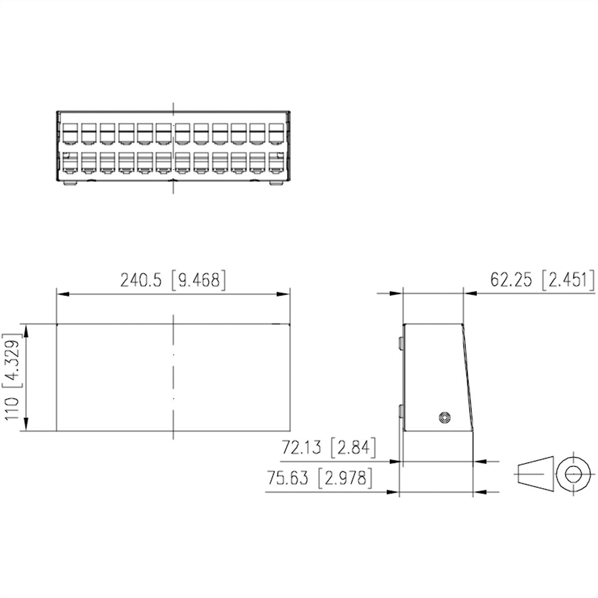 METZ CONNECT Modul AP-Gehäuse 2x12 Port reinweiß RAL9010