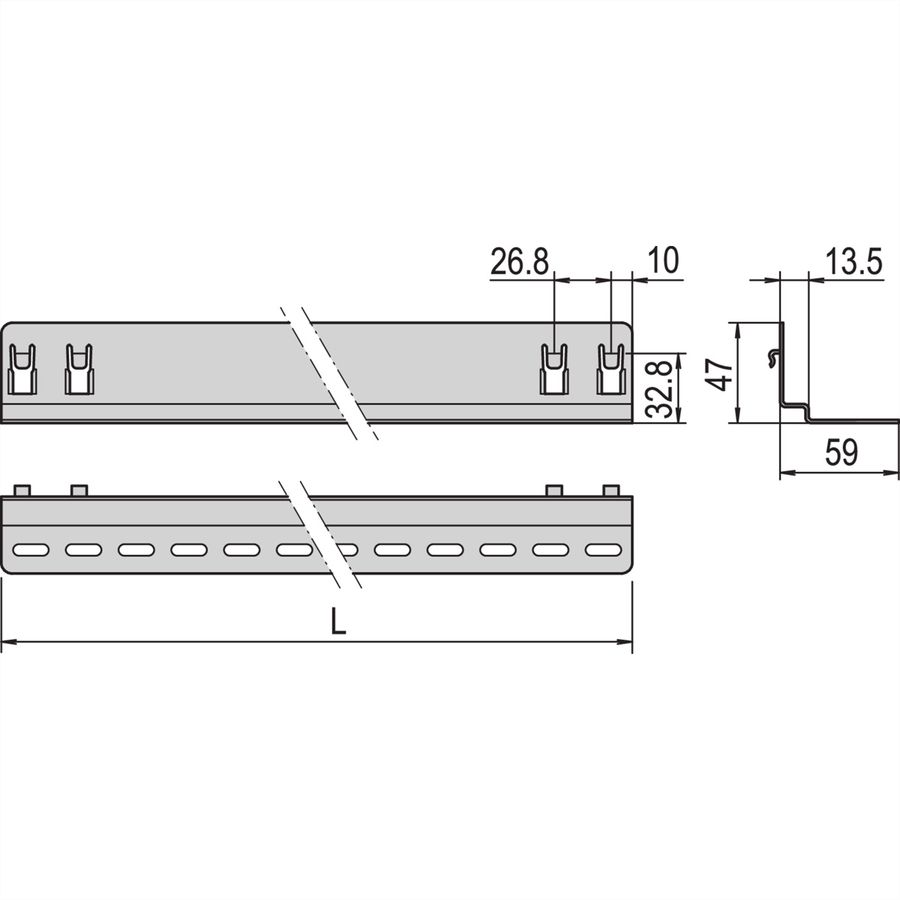 SCHROFF Gleitschiene 25 kg - GLEITSCHIENEN SATZ 800T 2STK