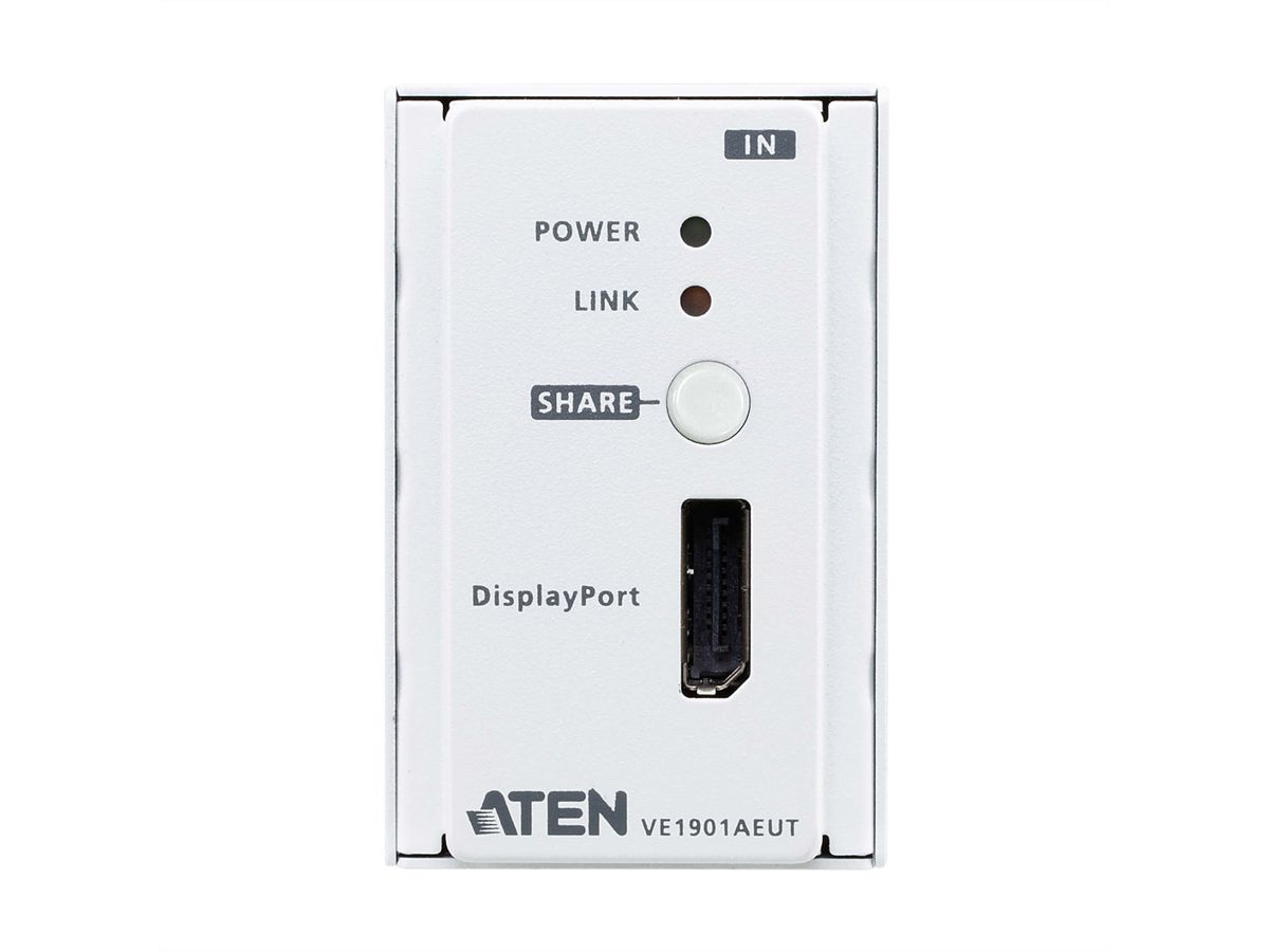 ATEN VE1901AEUT DisplayPort HDBaseT-Lite Sender mit Wandplatte PoH