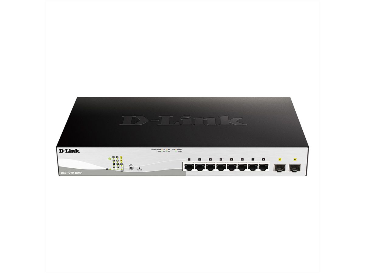 D-Link DGS-1210-10MP 10-Port PoE+ Layer2 Smart Managed Gigabit Switch