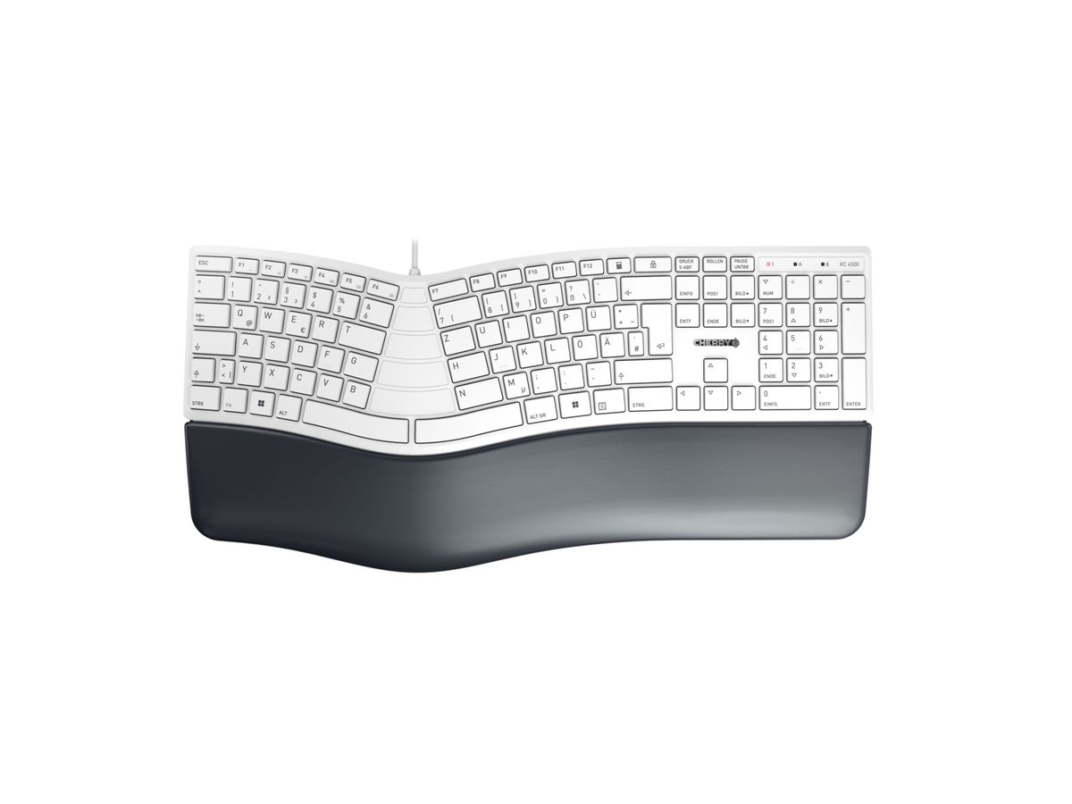 CHERRY KC 4500 ERGO Tastatur Universal USB QWERTZ Deutsch Weiß