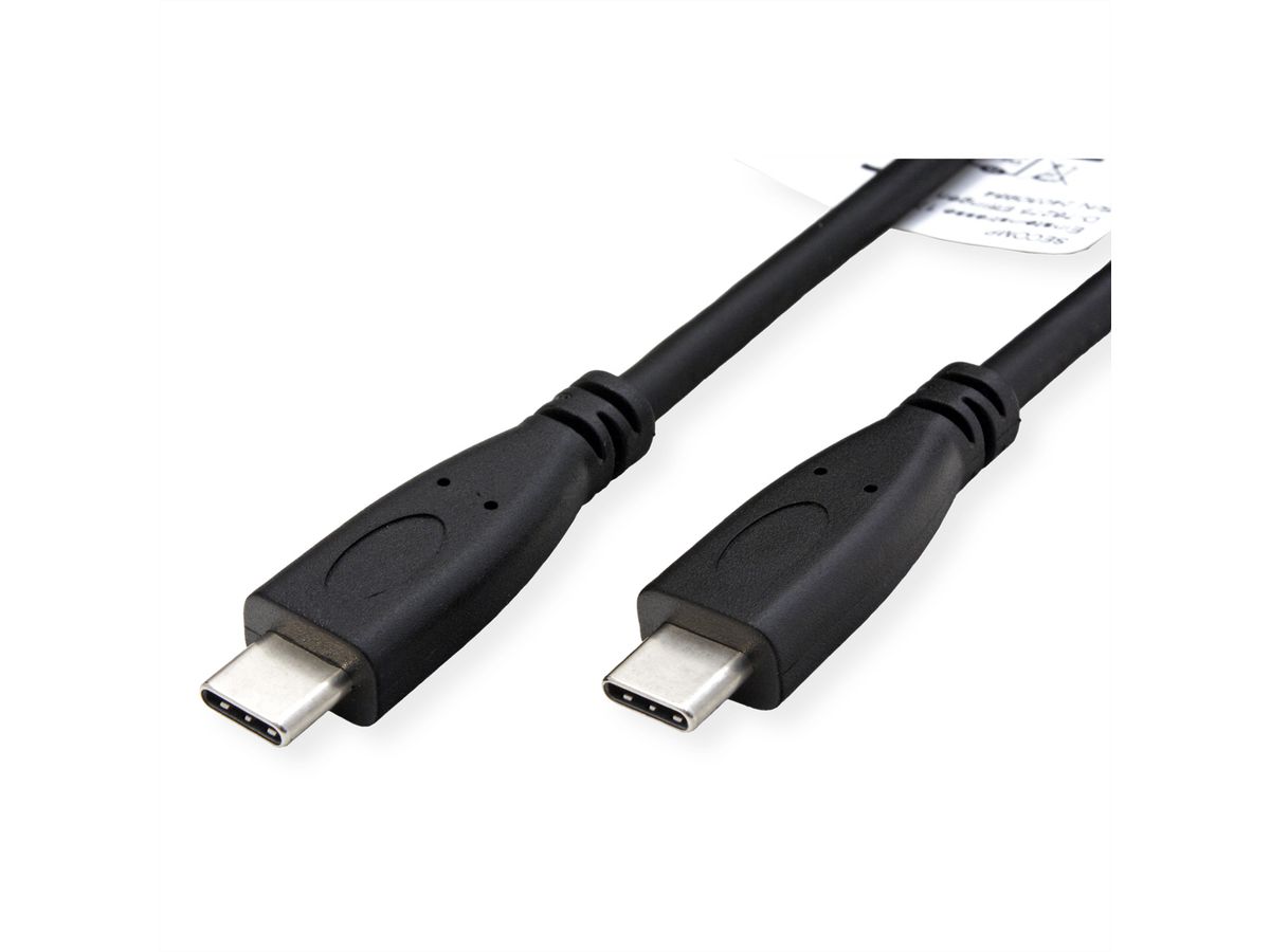 ROLINE RM USB 3.2 Gen 2 Kabel, C-C, ST/ST, 10Gbit/s, Emark, 100W, schwarz, 0,5 m