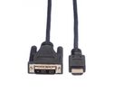 ROLINE Kabel DVI (18+1) ST - HDMI ST, schwarz, 2 m