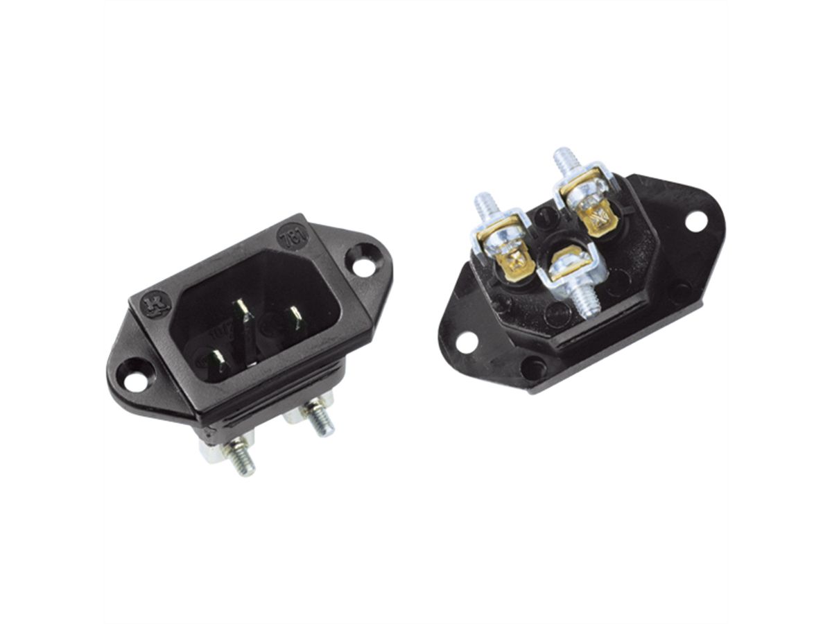 BACHMANN Kaltgerätestecker IEC320 C14, schwarz, Schraubanschluß