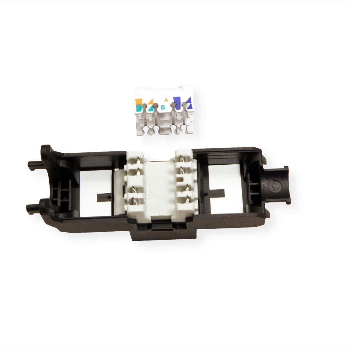 ROLINE Cat.6A (Class EA) Keystone, RJ-45, ungeschirmt, werkzeuglos, schwarz