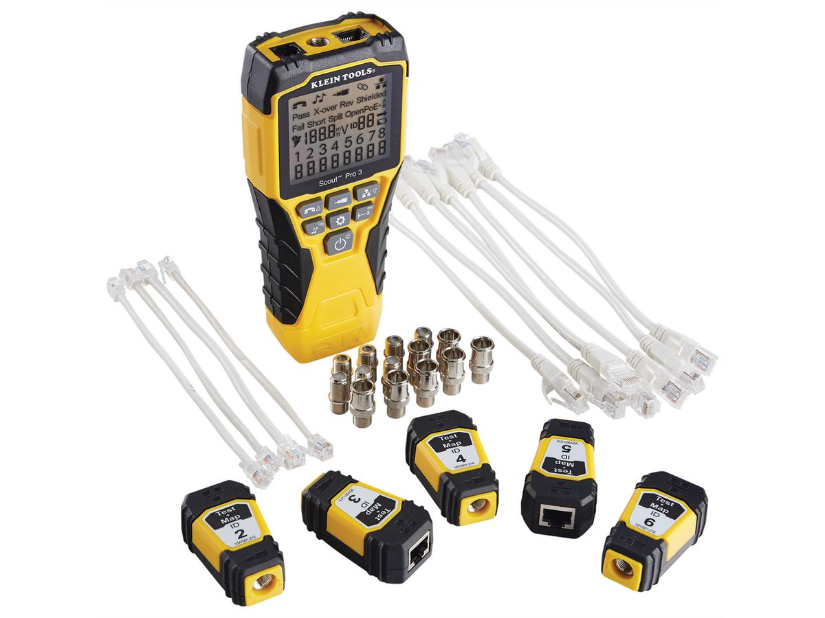 KLEIN TOOLS VDV501-853 Scout® Pro 3 (mit PoE-Test), mit Test-n-Map Remote Fernerkennungskit