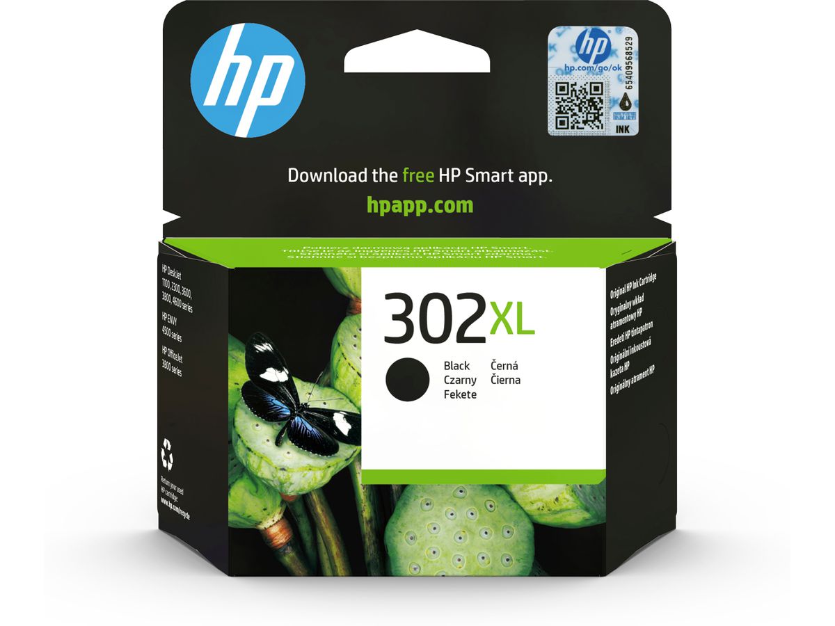 HP Original 302XL Schwarz Druckerpatrone mit hoher Reichweite