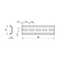 SCHROFF DIN-HUTSCHIENE 25H 7,5T 575L, 10 ST.
