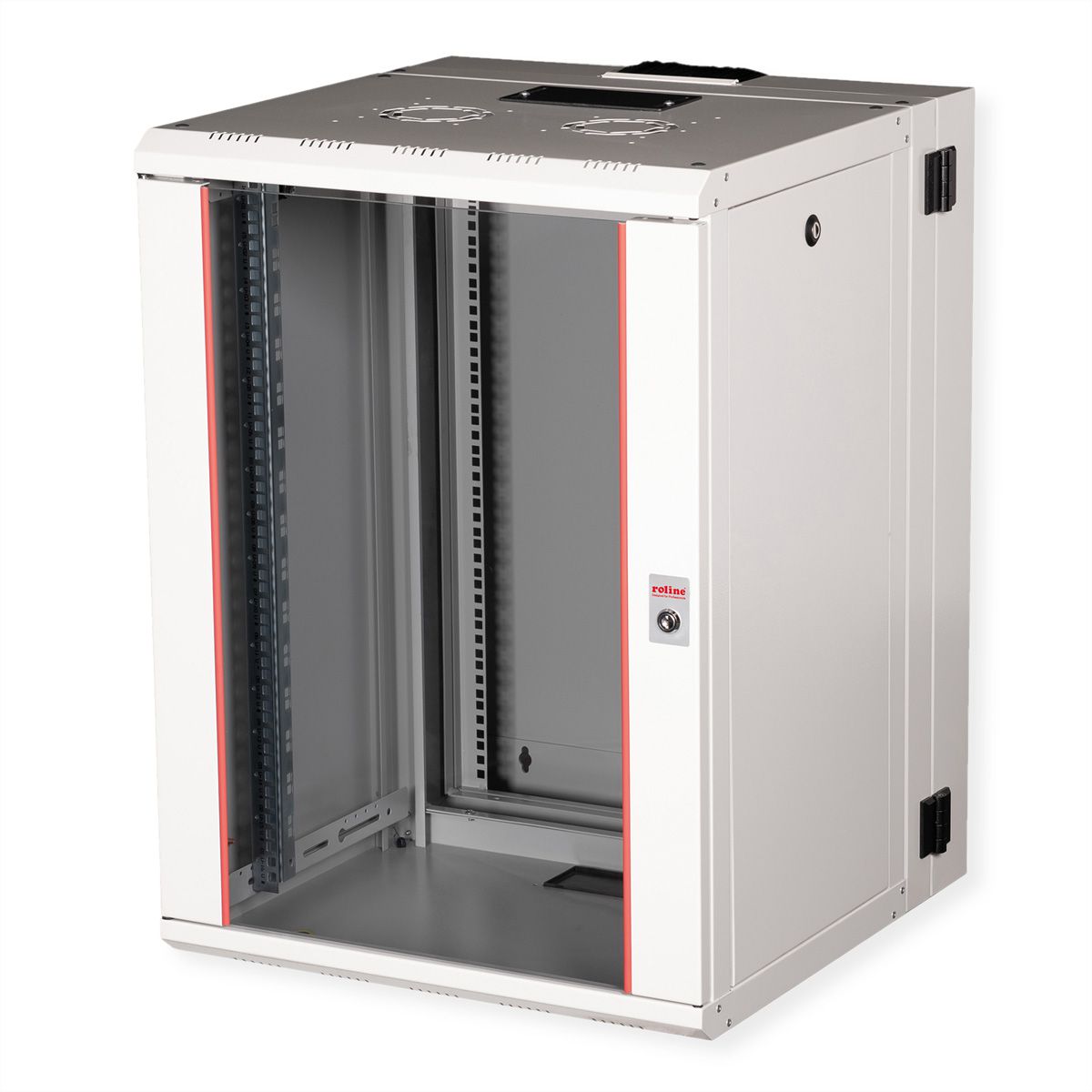 ROLINE 19-Zoll Wandgehäuse Pro 16 HE, 600x600 BxT zweiteilig schwenkbar grau
