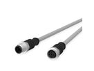 METZ CONNECT M12 Sensor-/Aktorleitung, A-kodiert, M12 Stecker gerade - M12 Buchse gerade, grau, 10 m