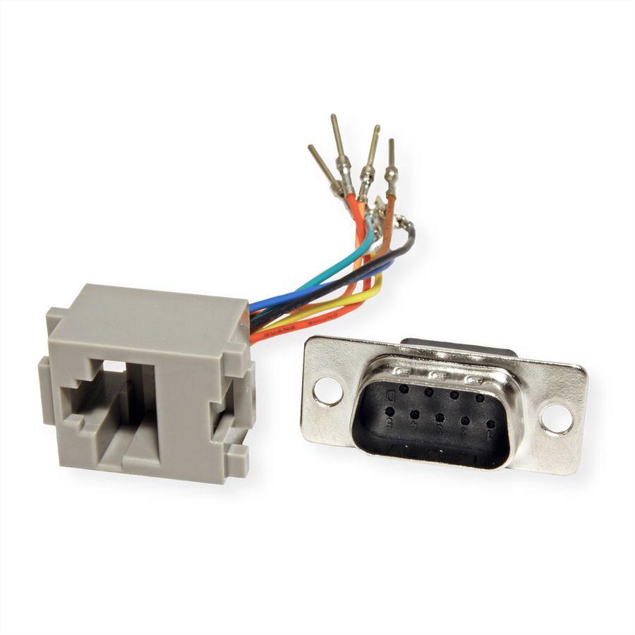 ROLINE DB9 Stecker-RJ45 Buchse 8P/8C 8Ltg., silberfarben