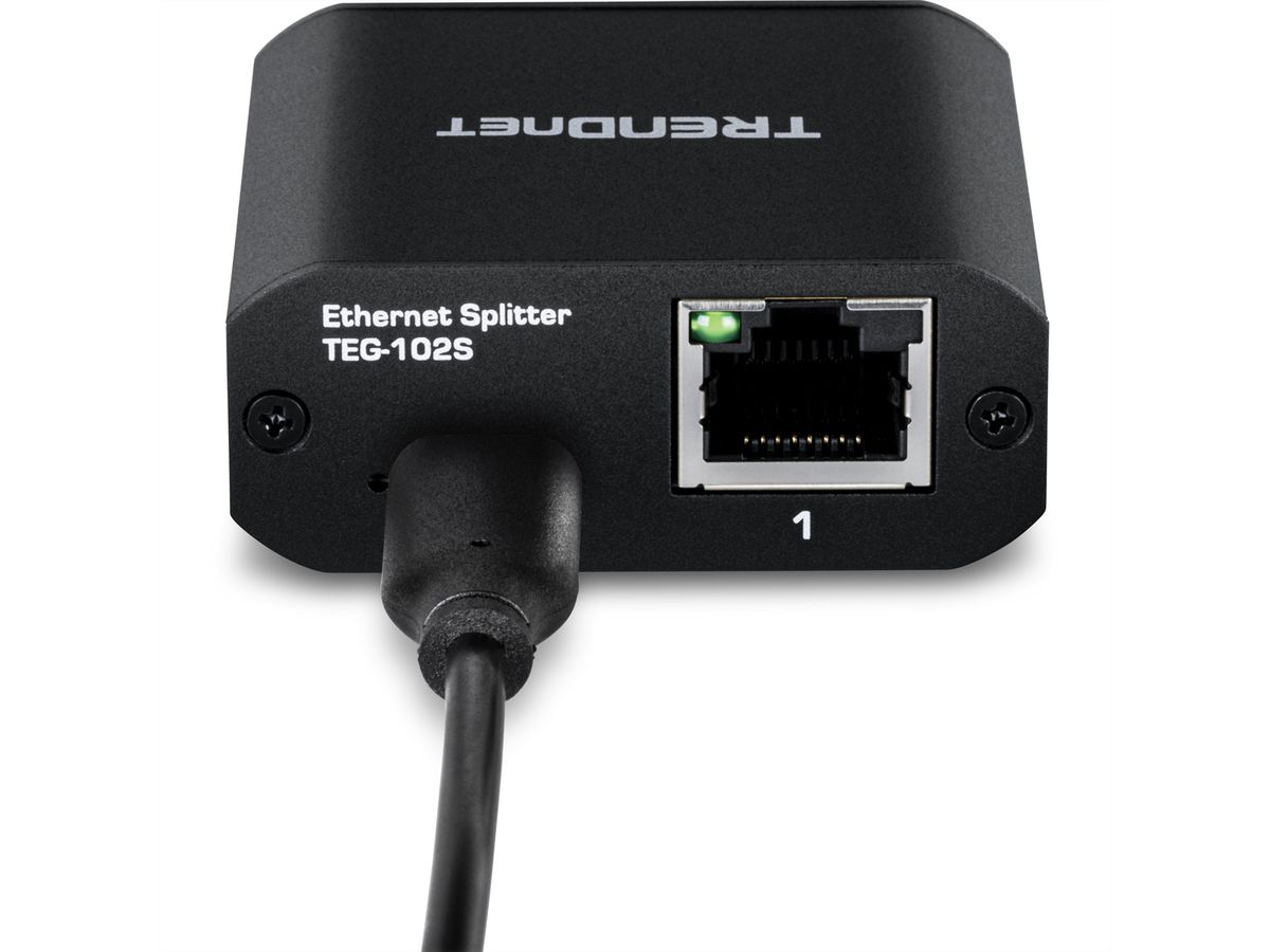 TRENDnet TEG-102S 2-Port-Gigabit-Splitter, mit USB-C-Stromversorgung