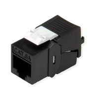 ROLINE Cat.6A (Class EA) Keystone, ungeschirmt, werkzeuglos, SLIM, schwarz