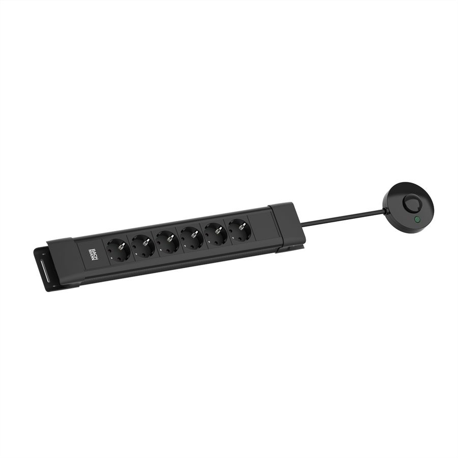 BACHMANN CONNECTUS 6xCEE7/3, 1xFerntaster 2,0m CEE7/7 Schwarz