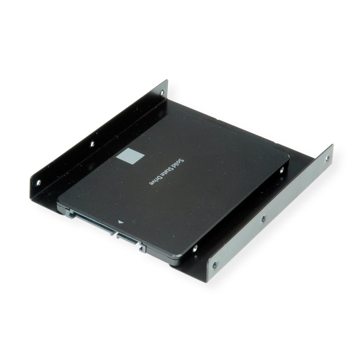 ROLINE Montageadapter, 3,5 Zoll Rahmen, für 1x 2.5 HDD/SSD, Metall, schwarz