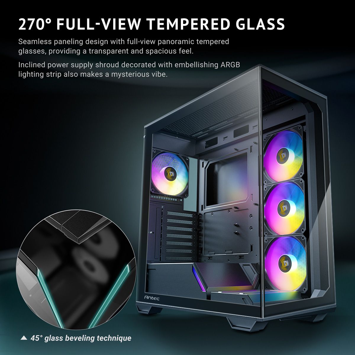 ANTEC Constellation C3 ARGB PC Gehäuse Midi Tower ATX, schwarz