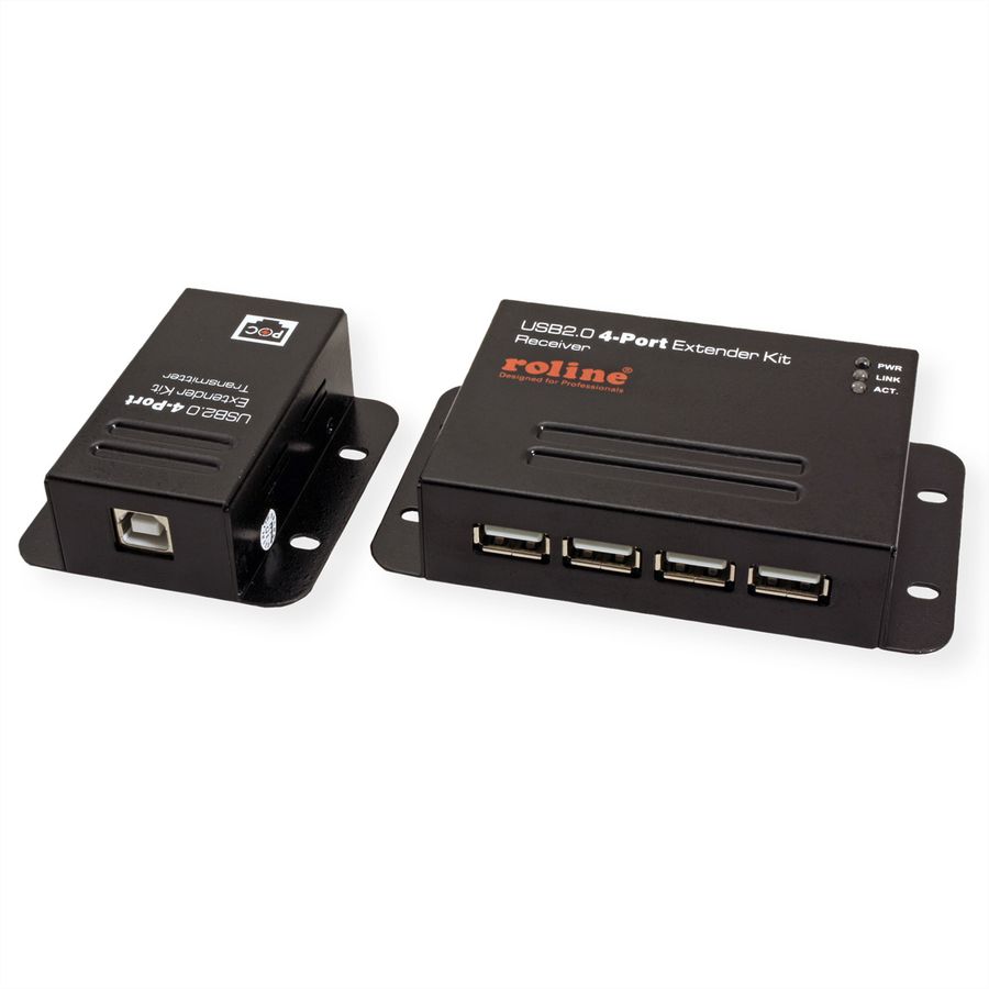 ROLINE USB 2.0 Verlängerung über RJ45, 4x USB, max. 50m