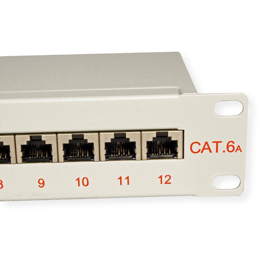 ROLINE 10-Zoll Patchpanel 12 Ports, Cat.6A (Class EA), geschirmt