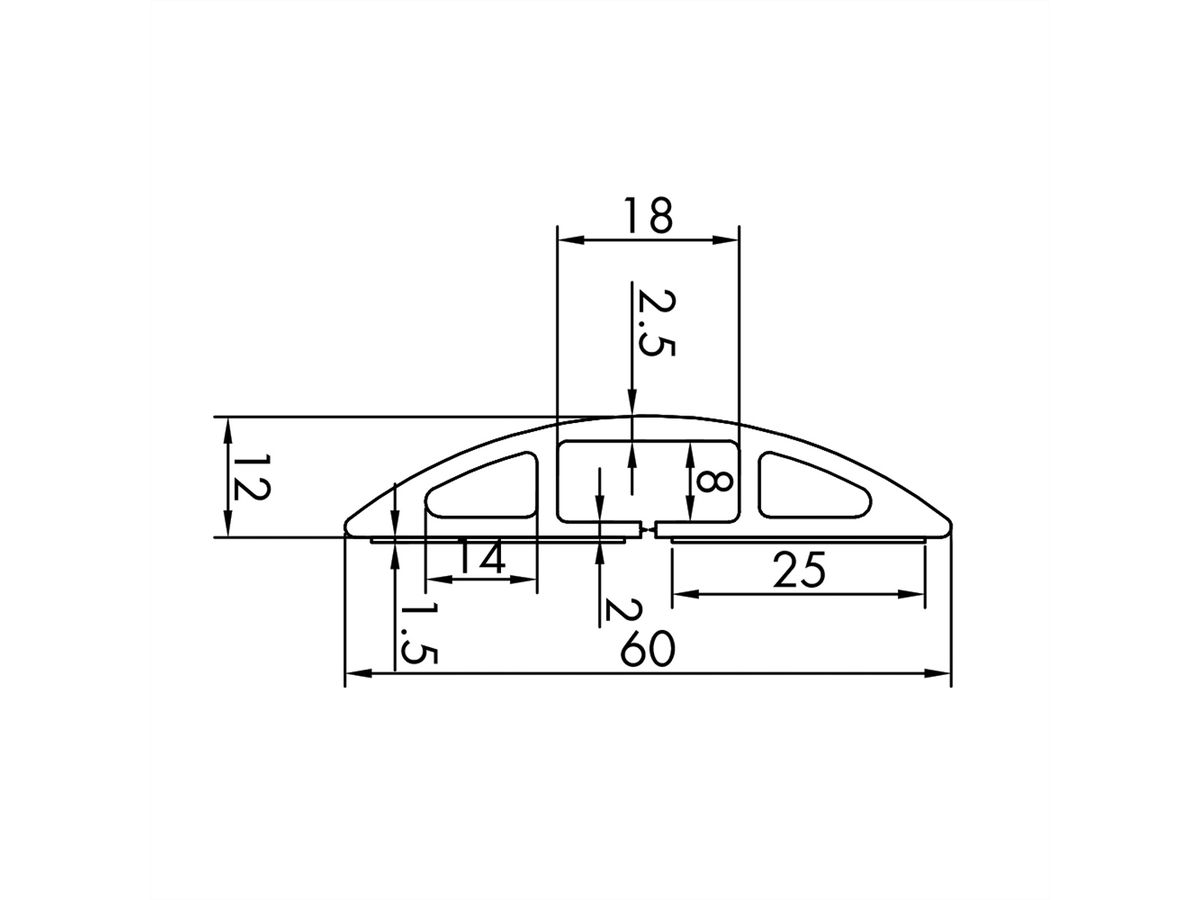 ROLINE Kabelkanal TPE Flex, 60 mm, schwarz, 1,8 m