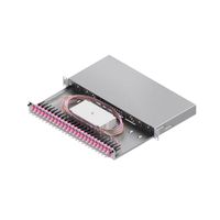 EasyLan LWL-Spleißbox Grade C 19-Zoll 1HE, 24 Ports, 24x SC-Duplex, OM4