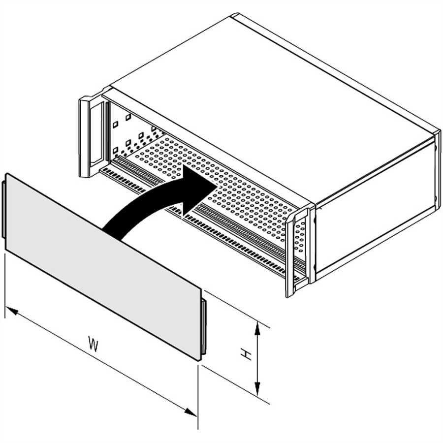 SCHROFF Gesamtfrontplatte, gesteckt, ungeschirmt - FRONTPLATTE 2HE 84TE EL/CHR